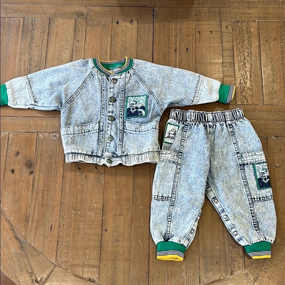Levi’s American vintage made in the USA acid wash jacket and pants set 24 months